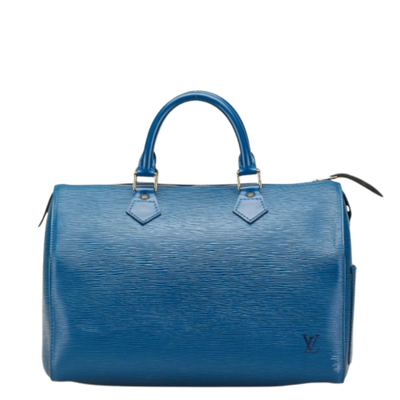Pre-Owned Blue Leather Louis Vuitton Speedy