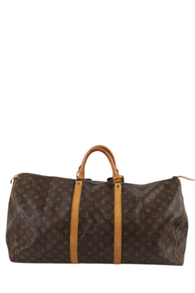 Pre-Owned Brown Canvas Louis Vuitton Keepall