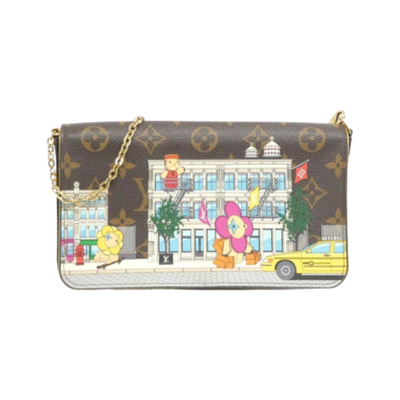 Pre-Owned Brown Canvas Louis Vuitton Pochette Felicie