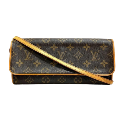 Pre-Owned Brown Canvas Louis Vuitton Twin Pochette