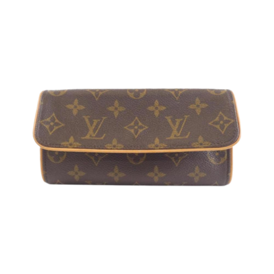 Vintage Brown Canvas Louis Vuitton Twin Pochette