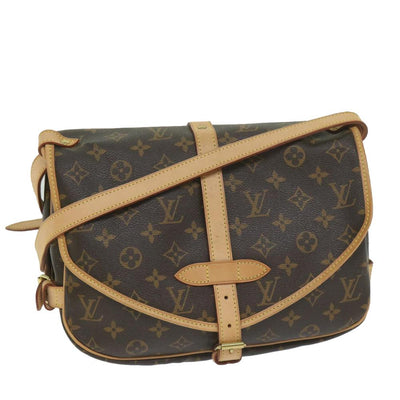 Pre-Owned Brown Canvas Louis Vuitton Saumur