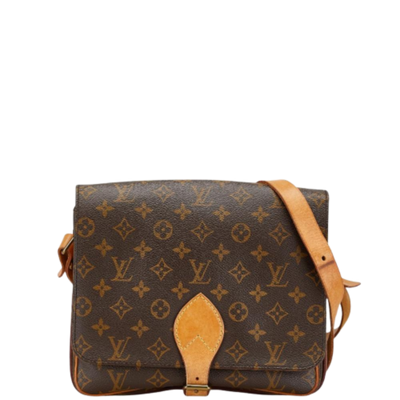 Pre-Owned Brown Canvas Louis Vuitton Cartouchiere