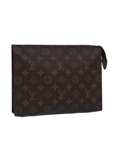 Pre-Owned Brown Canvas Louis Vuitton Poche Toilette