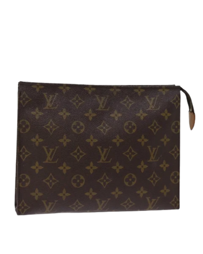 Pre-Owned Brown Canvas Louis Vuitton Poche Toilette