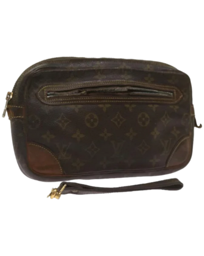 Pre-Owned Brown Canvas Louis Vuitton Clutch