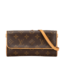 Thumbnail of Vintage Brown Canvas Louis Vuitton Twin Pochette - Image 1