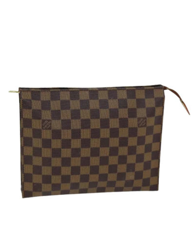 Vintage Brown Coated Canvas Louis Vuitton Poche Toilette