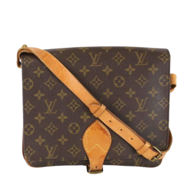 Pre-Owned Brown Fabric Louis Vuitton Shoulder Bags