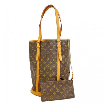 Brown Fabric Louis Vuitton Bucket Bag