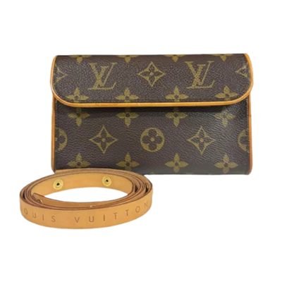 Vintage Brown Fabric Louis Vuitton Florentine Pochette