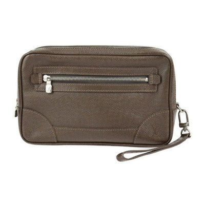 Pre-Owned Brown Fabric Louis Vuitton Clutch