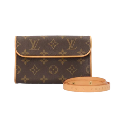 Vintage Brown Fabric Louis Vuitton Florentine Pochette