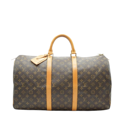 Brown Leather Louis Vuitton Keepall