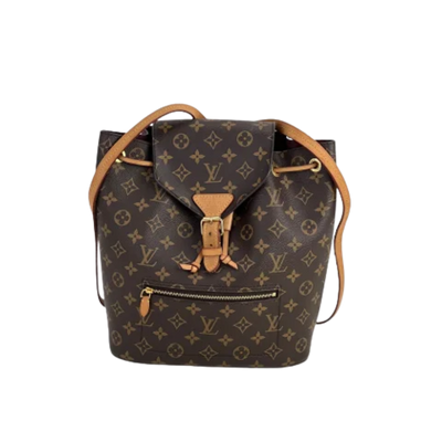 Pre-Owned Gold Canvas Louis Vuitton Backpack