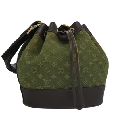 Pre-Owned Green Canvas Louis Vuitton Tote