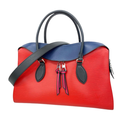 Pre-Owned Red Fabric Louis Vuitton Handbag