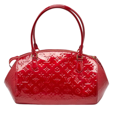 Red Fabric Louis Vuitton Handbag
