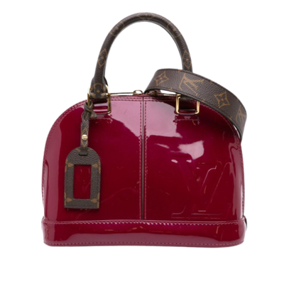 Vintage Red Leather Louis Vuitton Alma