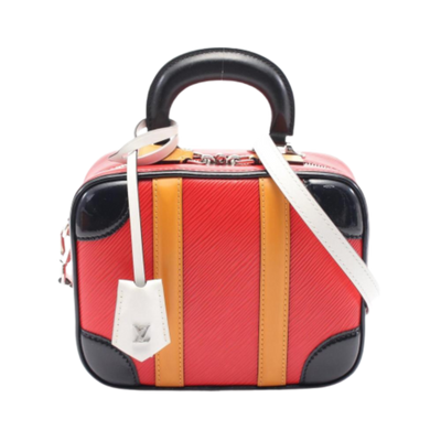 Vintage Red Leather Louis Vuitton Handbag