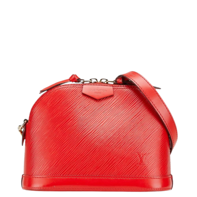 Pre-Owned Red Leather Louis Vuitton Alma
