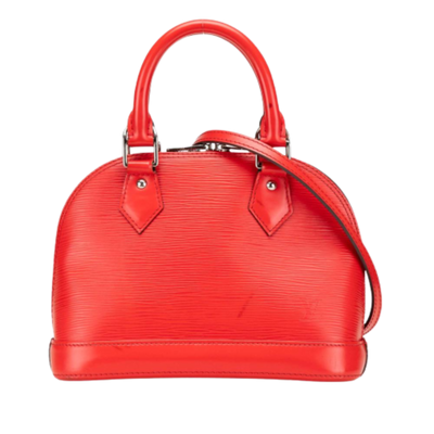 Pre-Owned Red Leather Louis Vuitton Alma