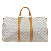 Thumbnail of Pre-Owned White Canvas Louis Vuitton Keepall - Image 1