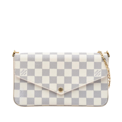 Pre-Owned White Canvas Louis Vuitton Pochette Felicie