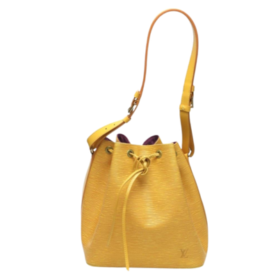 Pre-Owned Yellow Leather Louis Vuitton Petit Noe