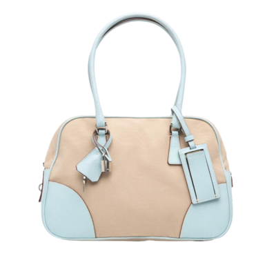Beige Canvas Prada Handbag