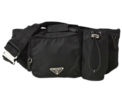 Vintage Black Canvas Prada Belt Bags