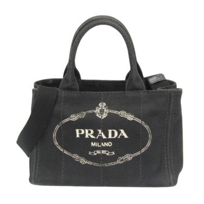 Pre-Owned Black Canvas Prada Handbag
