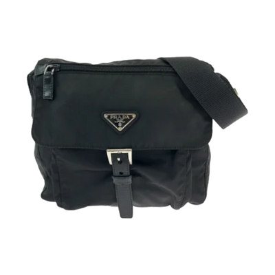 Pre-Owned Black Canvas Prada Tessuto