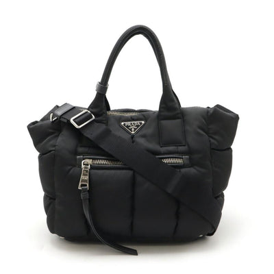 Pre-Owned Black Canvas Prada Tote