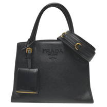 Thumbnail of Black Leather Prada Handbag - Image 1