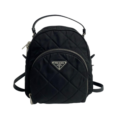 Pre-Owned Black Leather Prada Backpack
