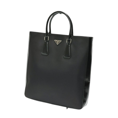 Black Leather Prada Handbag