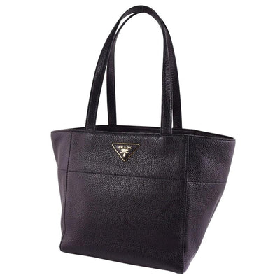 Black Leather Prada Tote