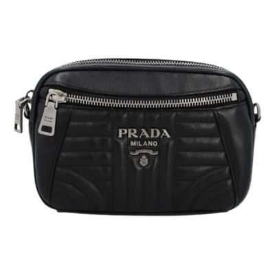 Vintage Black Leather Prada Crossbody Bag