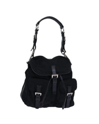 Pre-Owned Black Nylon Prada Backpack
