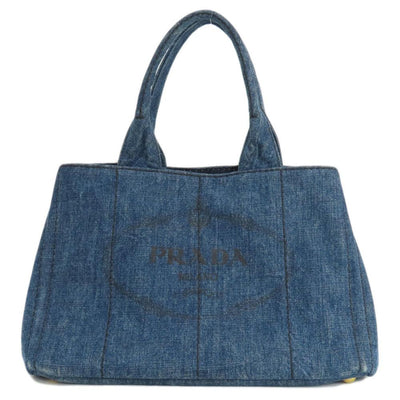 Vintage Blue Fabric Prada Canapa Tote