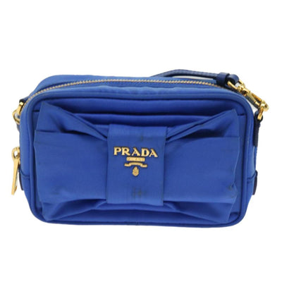 Pre-Owned Blue Fabric Prada Tessuto