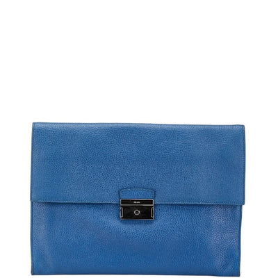 Vintage Blue Leather Prada Clutch