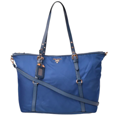 Pre-Owned Blue Leather Prada Tessuto