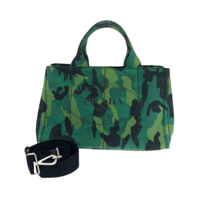 Green Canvas Prada Canapa Tote
