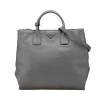Thumbnail of Vintage Grey Leather Prada Handbag - Image 1