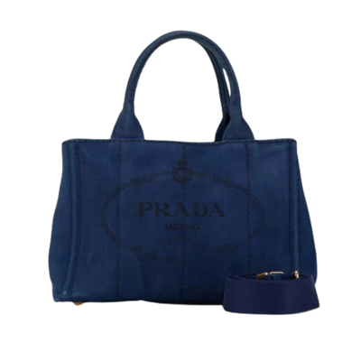 Pre-Owned Navy Canvas Prada Handbag
