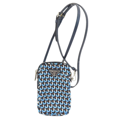 Navy Leather Prada Tessuto
