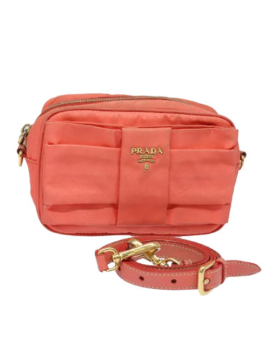 Pre-Owned Orange Nylon Prada Shoulder Bag