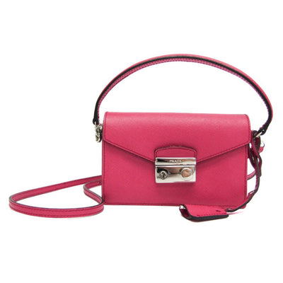 Pre-Owned Pink Leather Prada Shoulder Bag